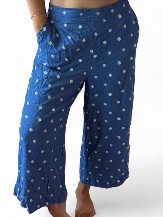 cloth & stone Pants - Anthropologie Blue Polka Dot Wide-Leg Pants